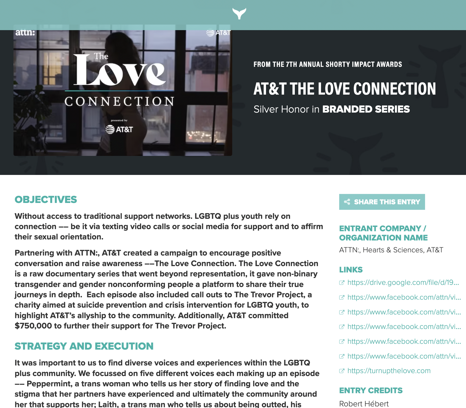 AT&T The Love Connection: Silver Honor in Branded Series
