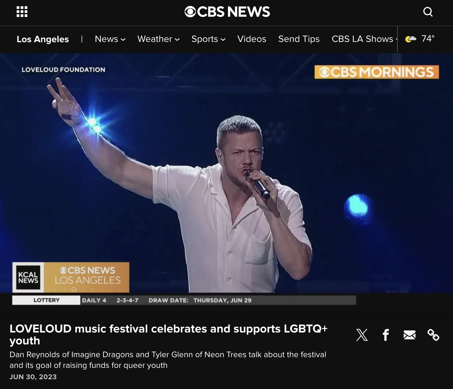 CBS News: LOVELOUD powered by AT&T music festival celebrates and supports LGBTQ+ youth
