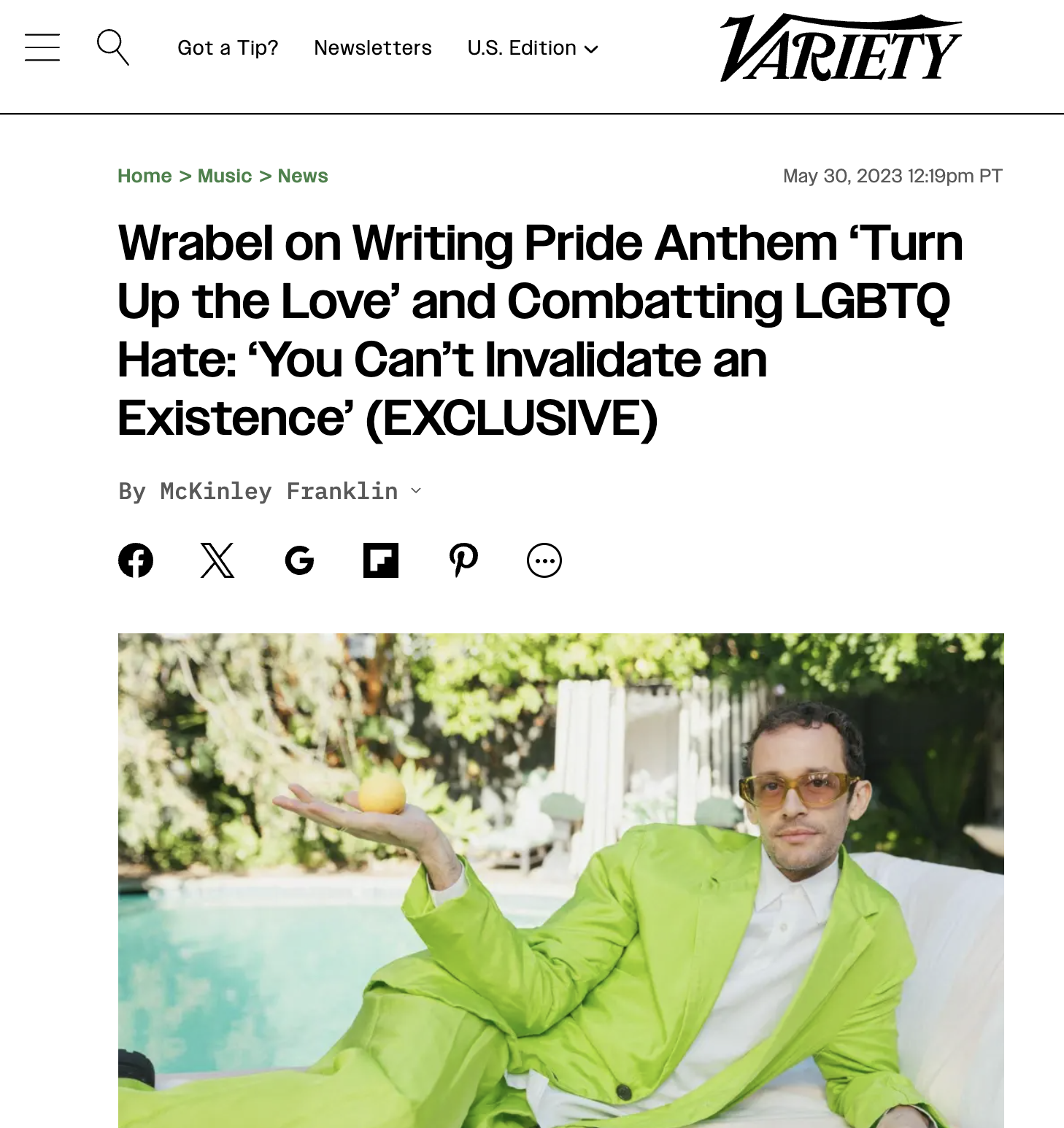 Variety: Wrabel on Writing Pride Anthem 'Turn Up the Love'