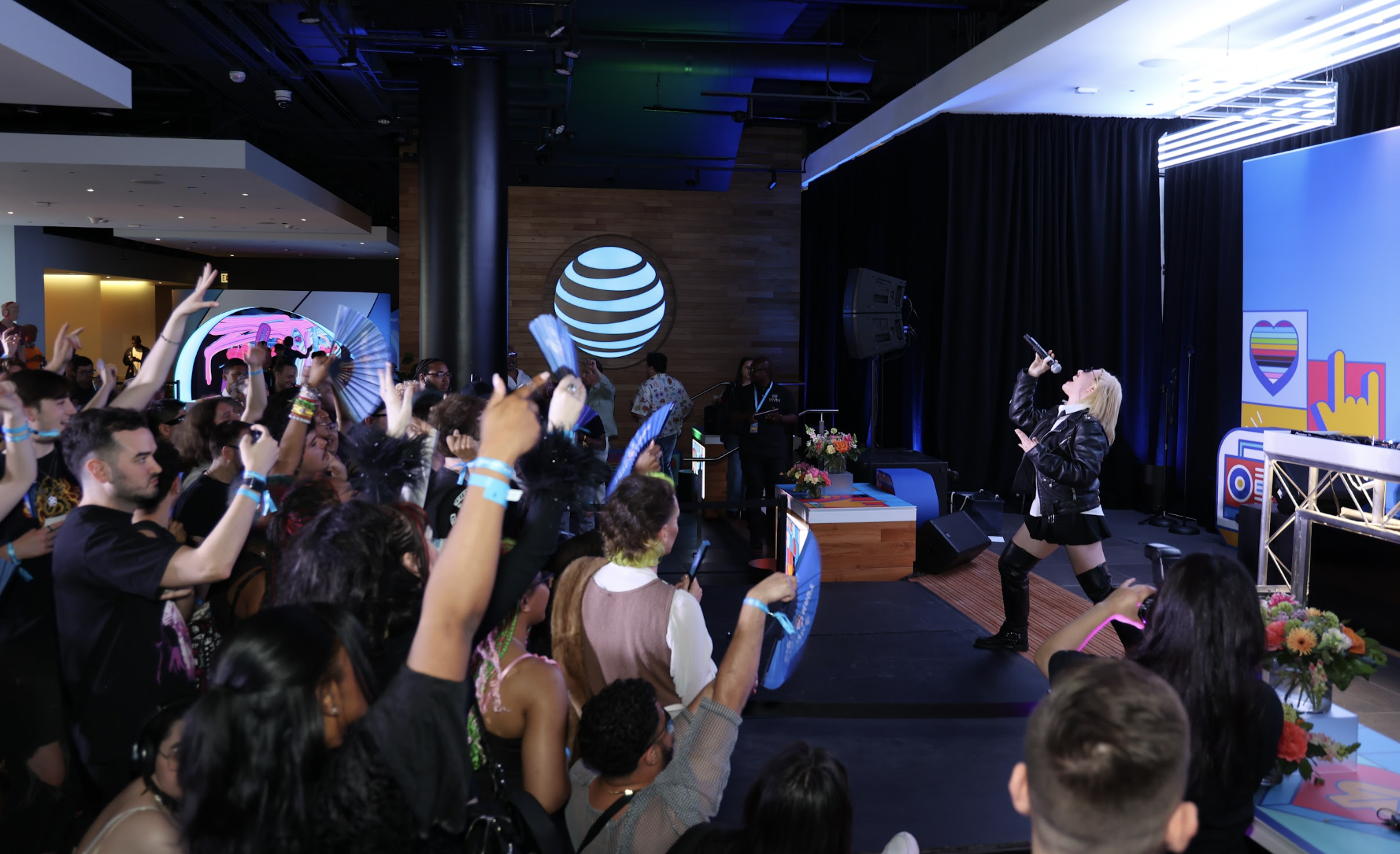 On stage: Turn Up the Love.