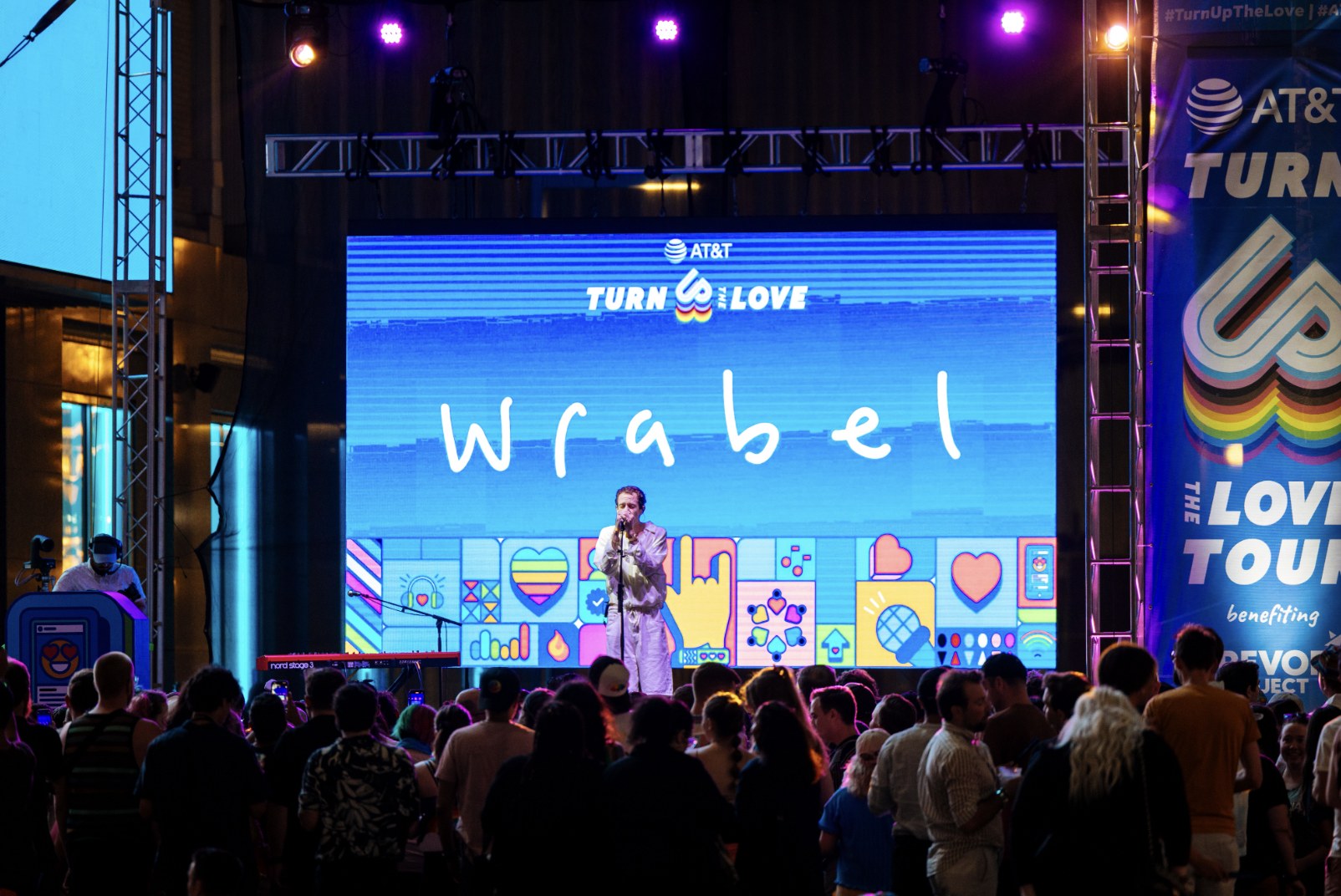 Crowd and marquee, the Love Tour at capacity.